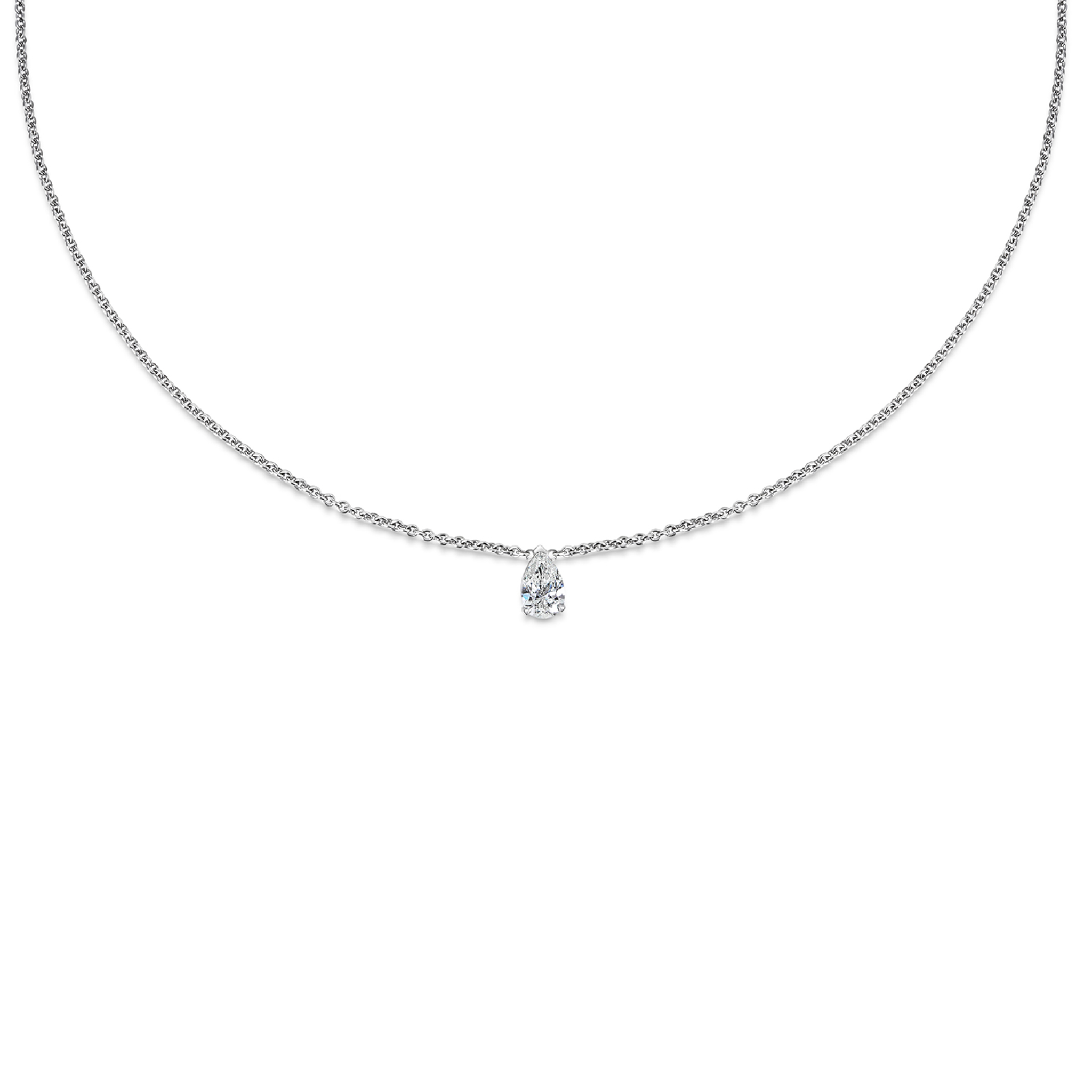 0.30 CT Pear Solitaire CVD F/VS Diamond Necklace 1